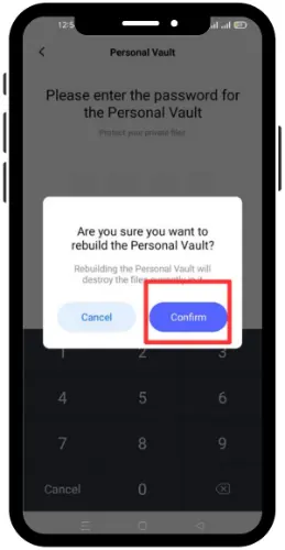 Password for your private safe 5
