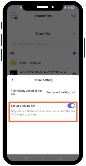 Changing the extraction code for share links 1