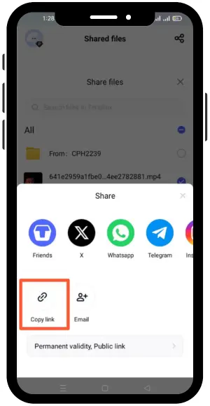 Changing the extraction code for share links 2