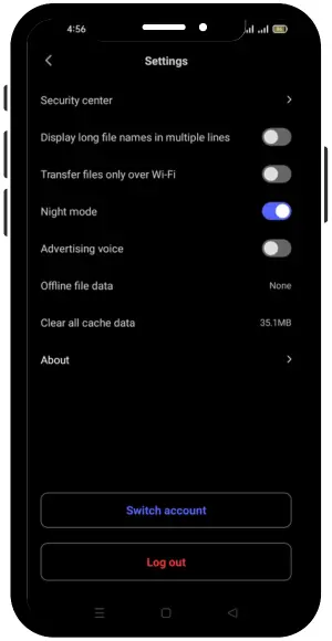 Method to enable the night mode
